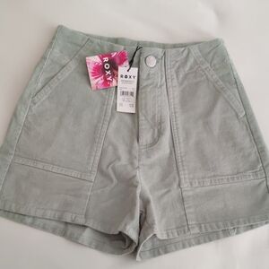 Roxy High Waist Shorts in Soft Gray